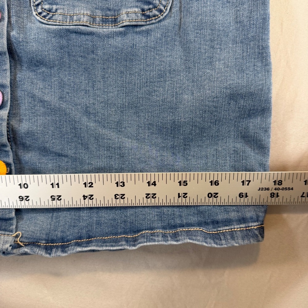Blue Denim Button Front Mini Skirt Size 16.5 Plus Girls Women's Small Festial - Picture 5 of 10